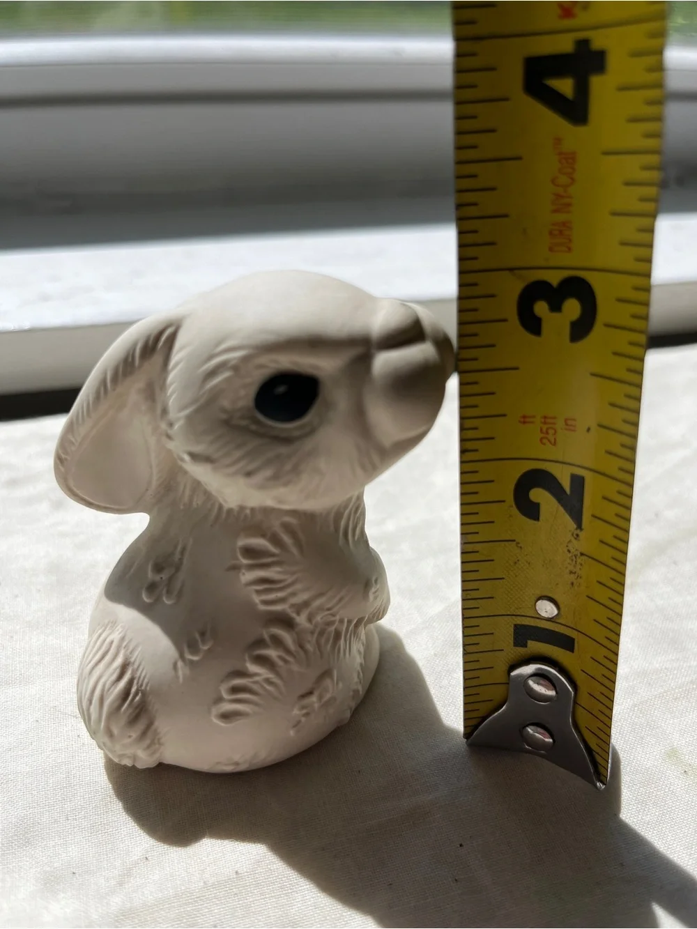 White Ceramic Bunny Figurine for Small Pets Decor